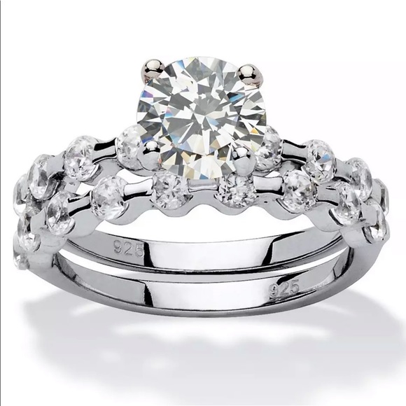 Jewelry - 2pc white sapphire 925 ring set